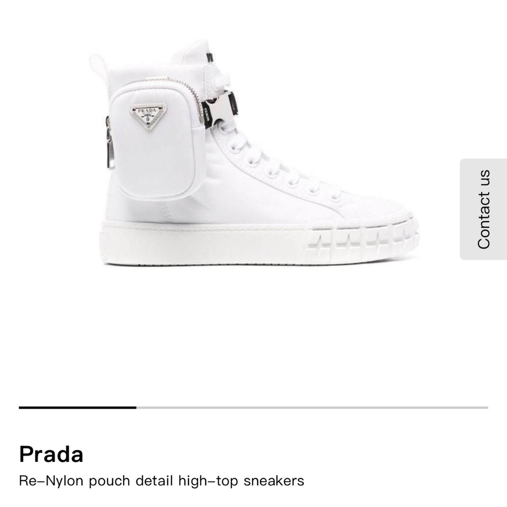 Prada White High-Top Sneakers with Pouch